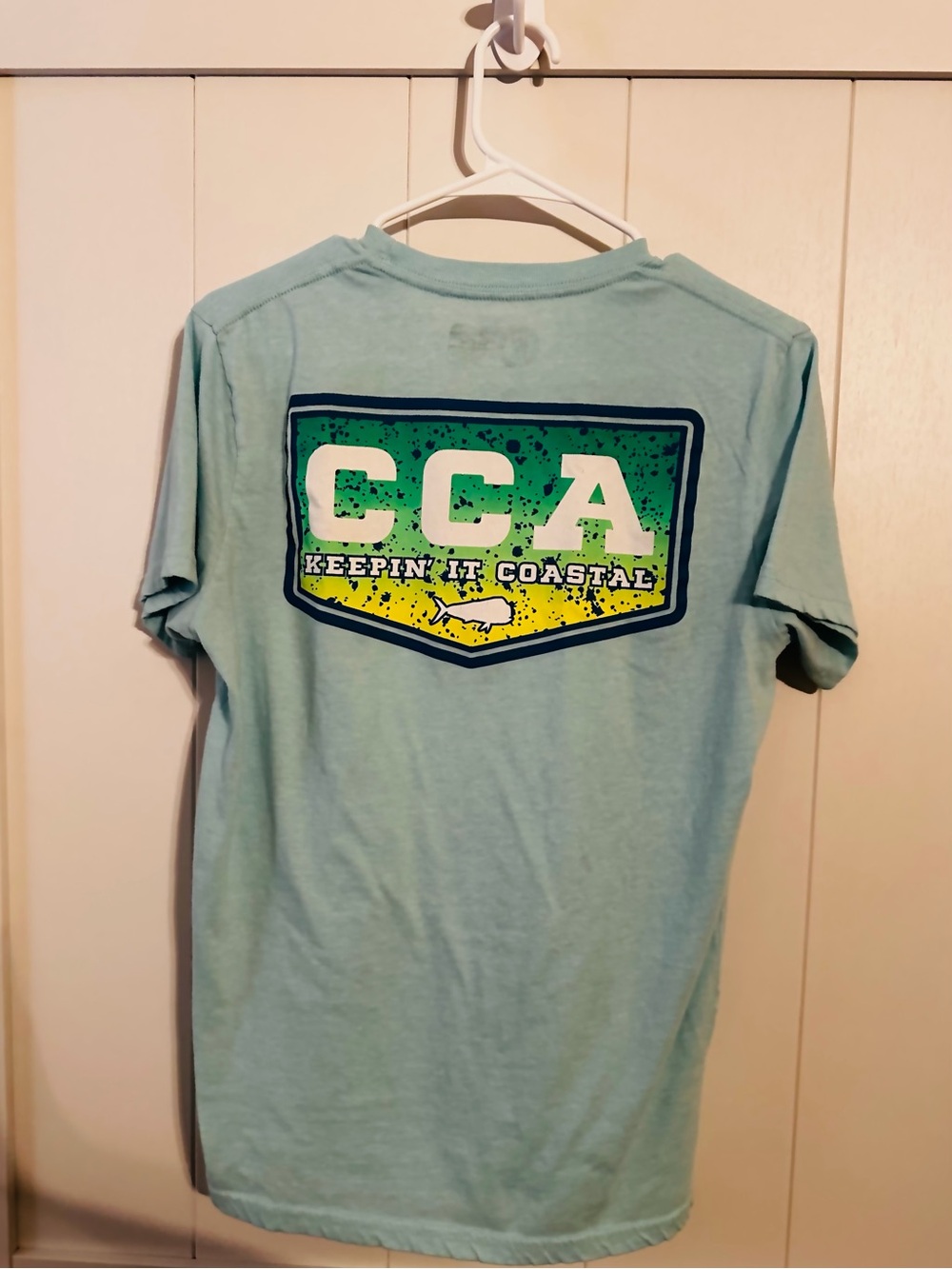 🔥5 for $25 CCA Keepin' It Coastal Mahi Mahi Graphic T-Shirt - Men's Medium Mint - Picture 3 of 3